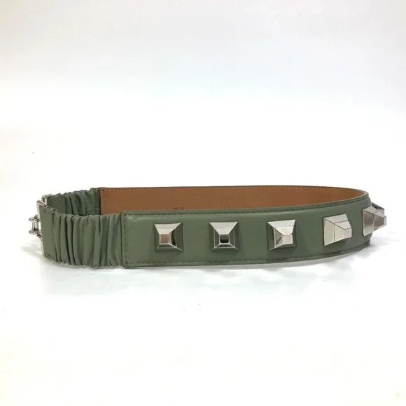 FENDI Studs Waist belt Leather khaki